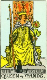 rider waite queen of wands card